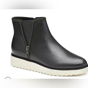 Johnson and Murphy Black Calfskin Ankle Boots Women’s Size 7.5  Euro 38.5